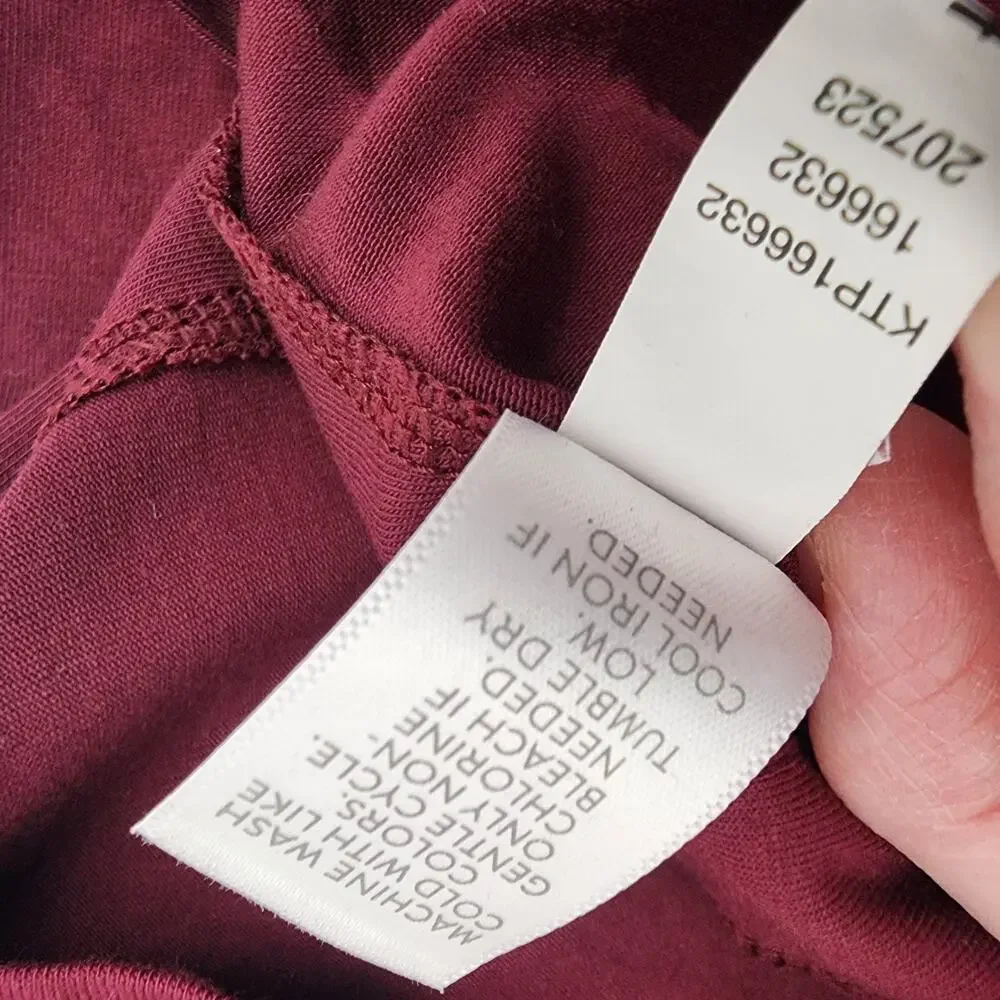 J. Jill Women Luxe Supima Forward Seam Tunic Top S Petite Bordeaux Knit Pullover
